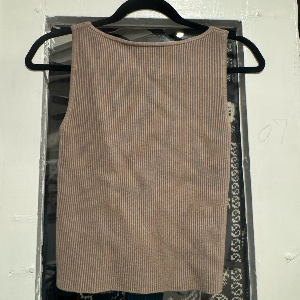 Abercrombie & Fitch Ribbed Beige Tank Top